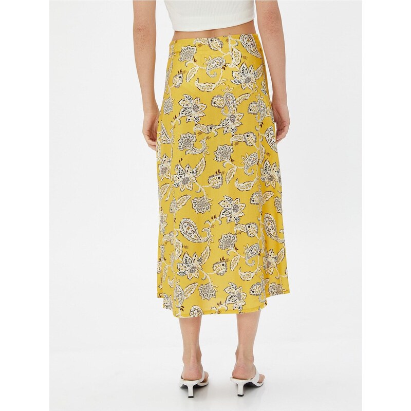 Koton Floral Midi Skirt Viscose