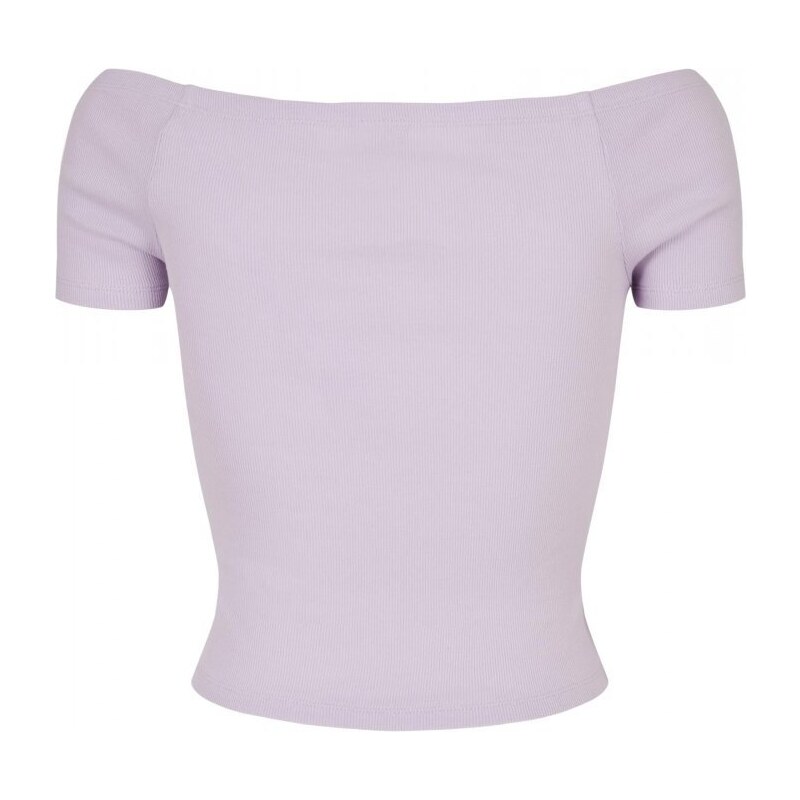 URBAN CLASSICS Ladies Off Shoulder Rib Tee - lilac