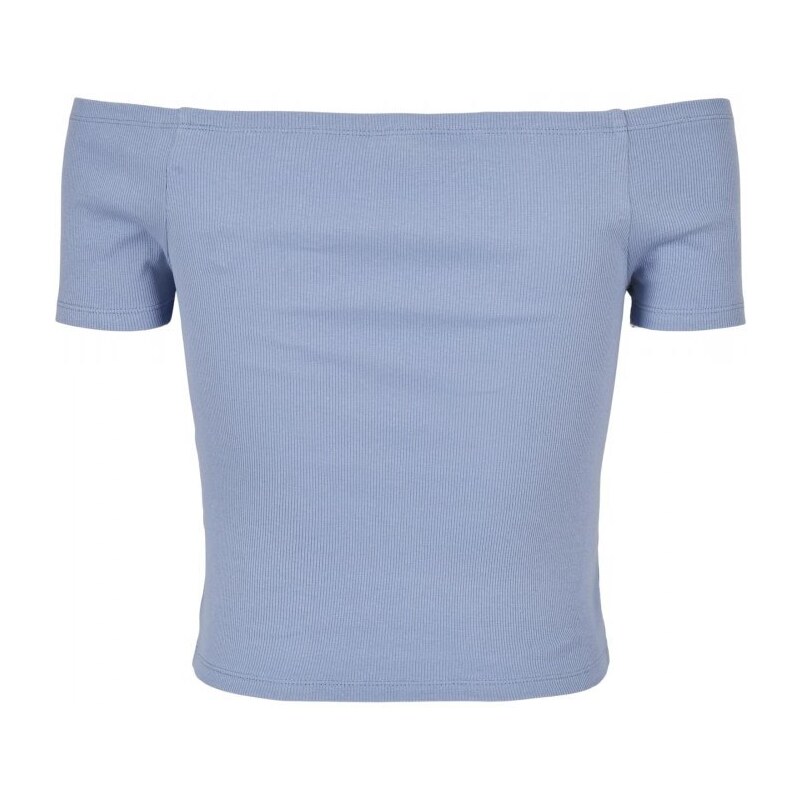 URBAN CLASSICS Ladies Off Shoulder Rib Tee - violablue