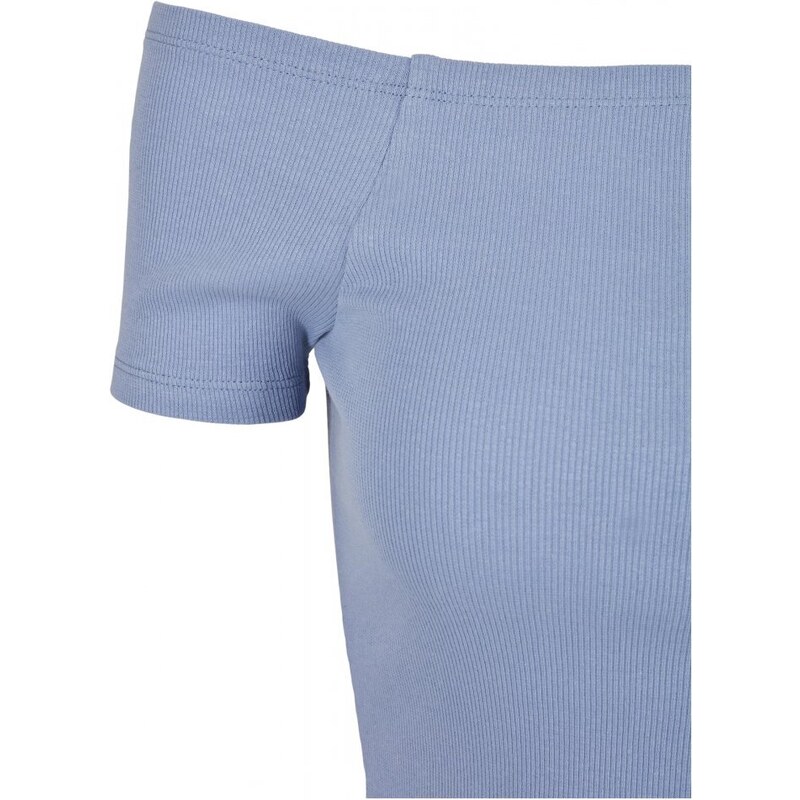URBAN CLASSICS Ladies Off Shoulder Rib Tee - violablue
