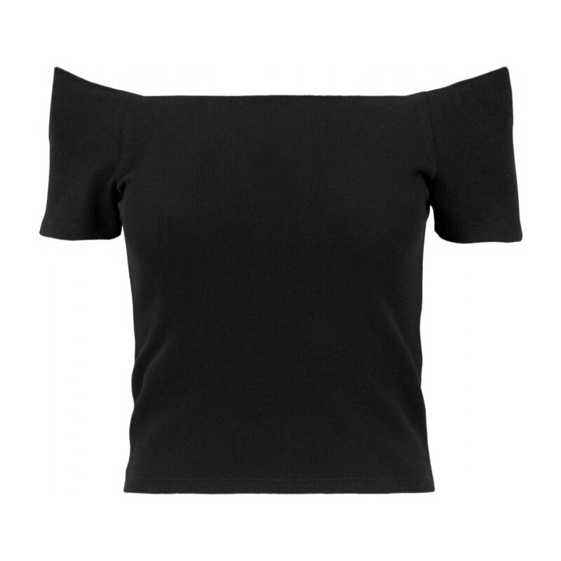 URBAN CLASSICS Ladies Off Shoulder Rib Tee - black