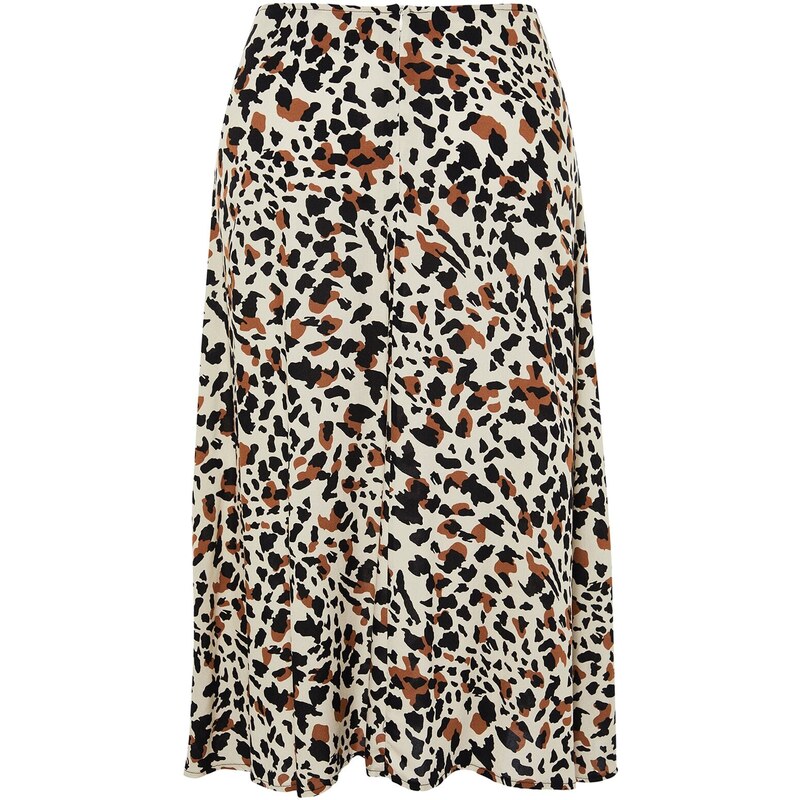Trendyol Curve Beige Slit Woven Skirt