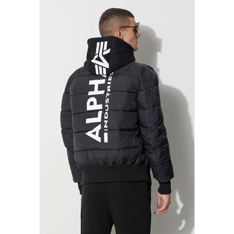 Bunda Alpha Industries MA-1 ZH Back Print Puffer FD pánská, černá barva, zimní, 118107.03