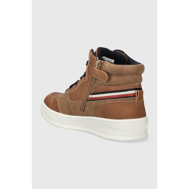 Dětské sneakers boty Tommy Hilfiger hnědá barva