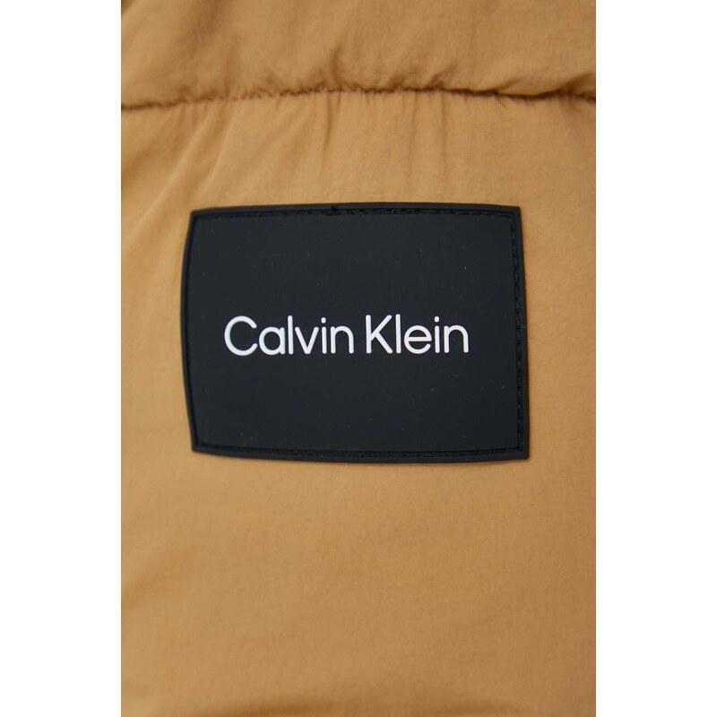 Bunda Calvin Klein pánská, béžová barva, zimní