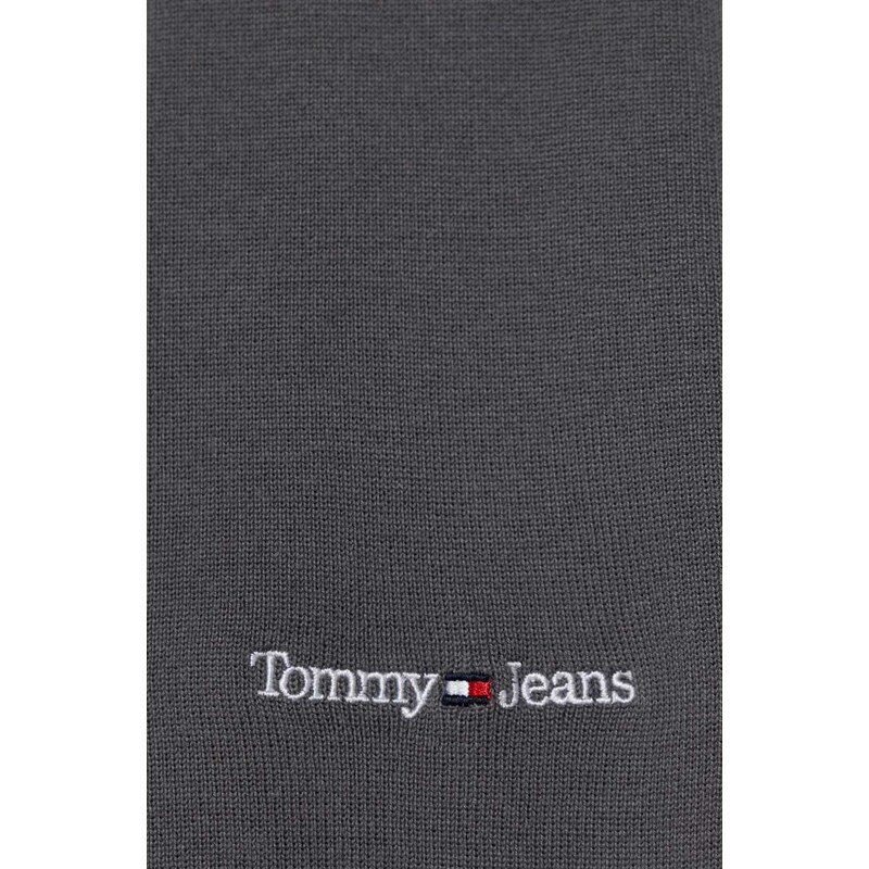 Šála Tommy Jeans šedá barva, s potiskem