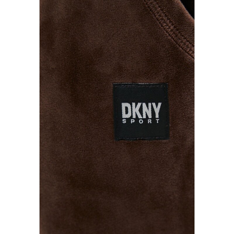 Tepláky Dkny hnědá barva, hladké