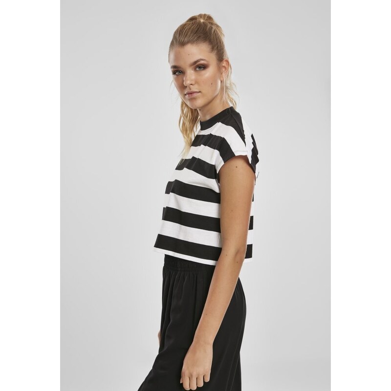 Černo/bílé dámské tričko Urban Classics Stripe Short