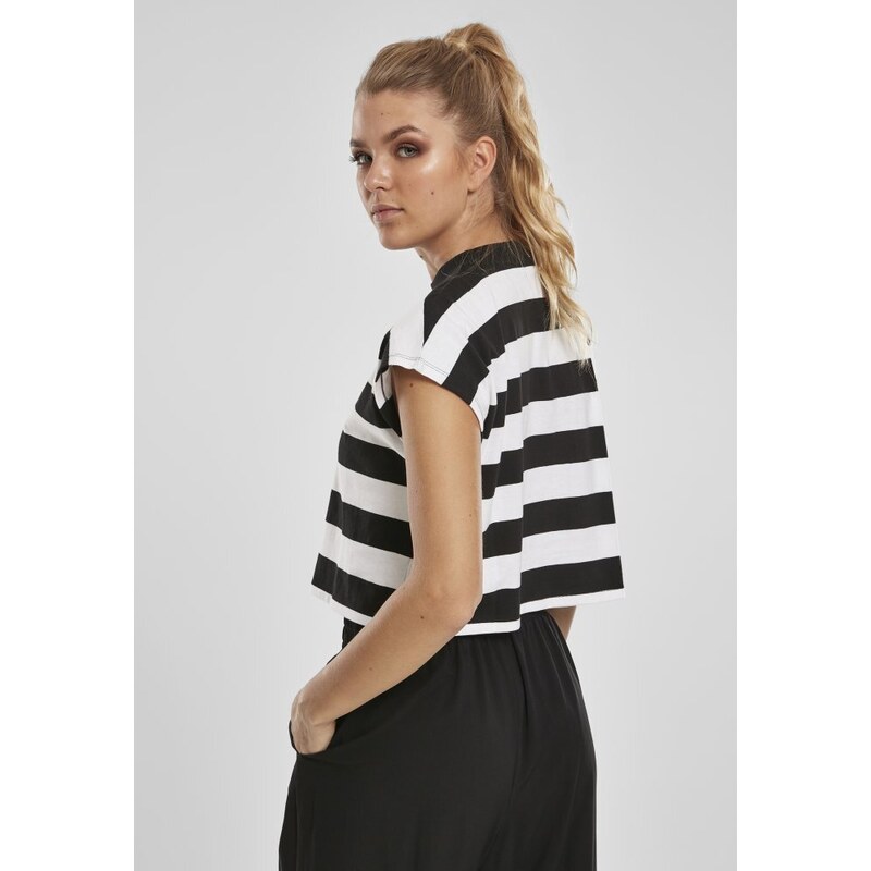 Černo/bílé dámské tričko Urban Classics Stripe Short