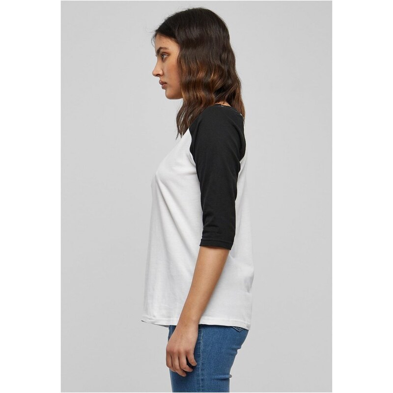Černo/bílé dámské tričko Urban Classics Ladies 3/4 Contrast Raglan
