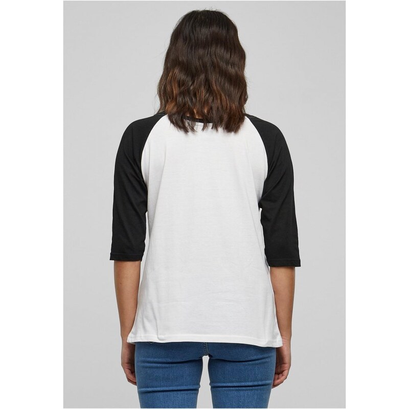 Černo/bílé dámské tričko Urban Classics Ladies 3/4 Contrast Raglan
