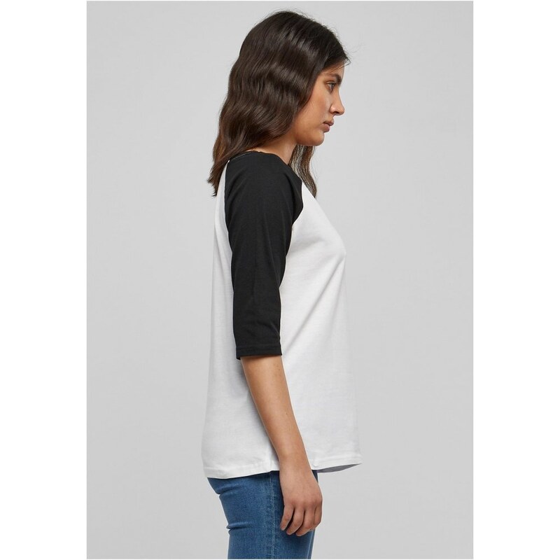 Černo/bílé dámské tričko Urban Classics Ladies 3/4 Contrast Raglan