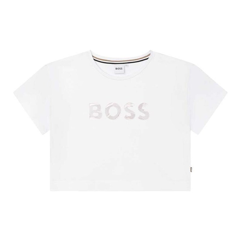 Dětské tričko BOSS bílá barva