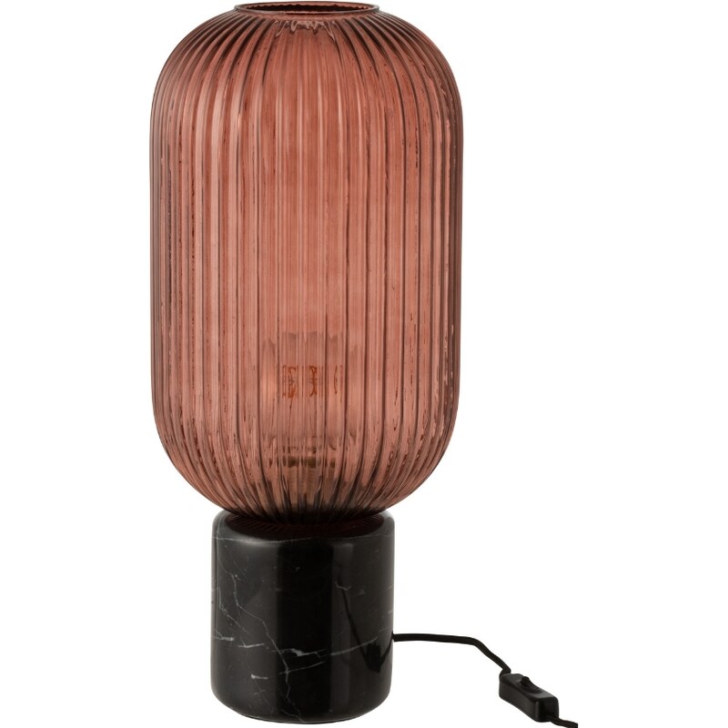 Červená skleněná stolní lampa J-line Rufo II.