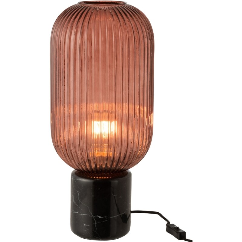 Červená skleněná stolní lampa J-line Rufo II.