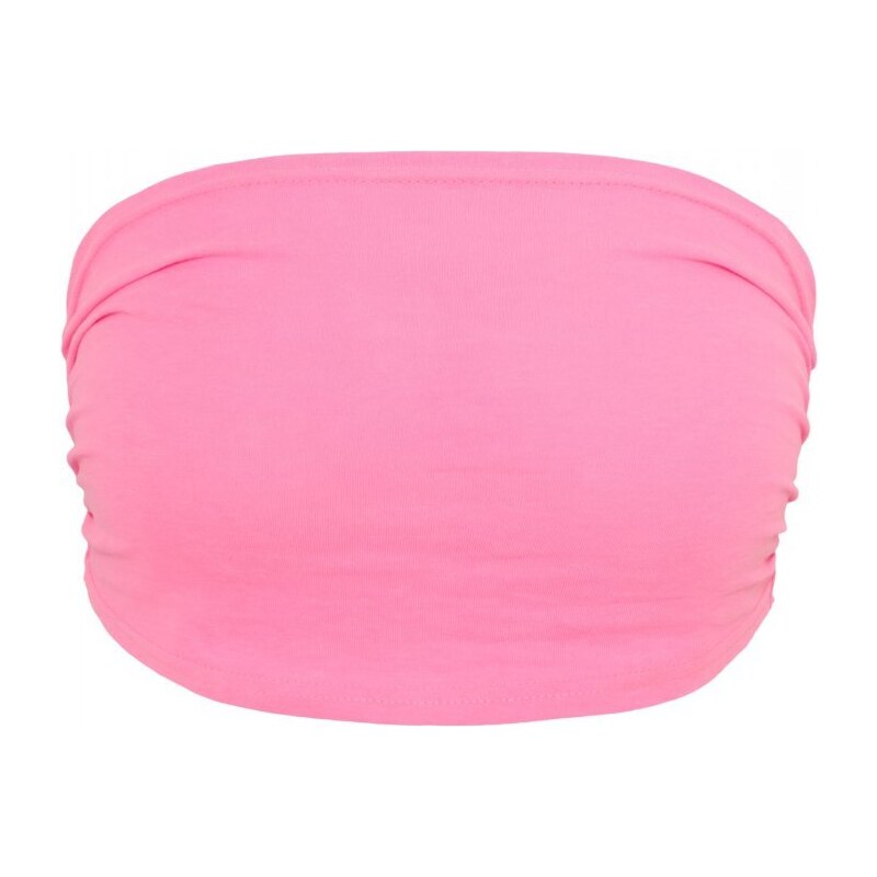 URBAN CLASSICS Ladies Neon Bandeau Top - neonpink