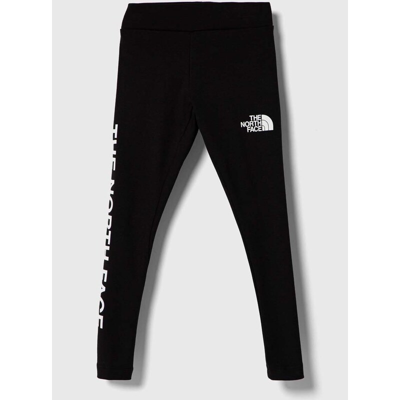 Dětské legíny The North Face GRAPHIC LEGGINGS černá barva, s potiskem