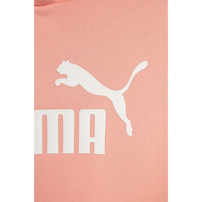 Dětská mikina Puma ESS Logo Hoodie FL G růžová barva, s kapucí, s potiskem