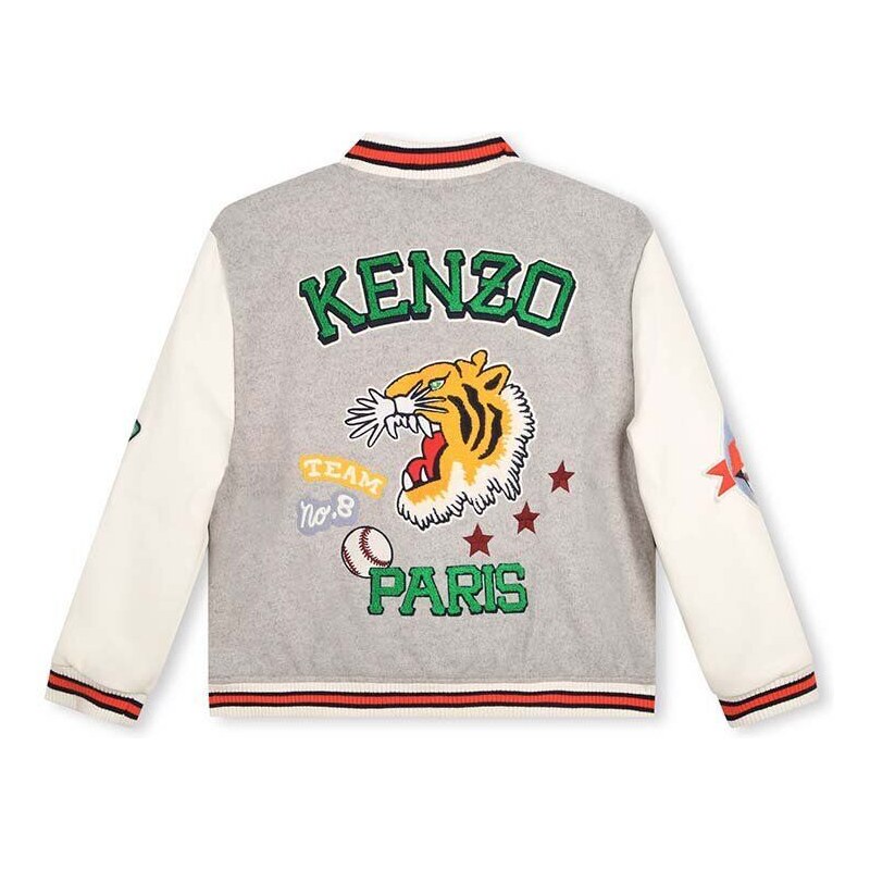 Dětská bomber bunda Kenzo Kids šedá barva