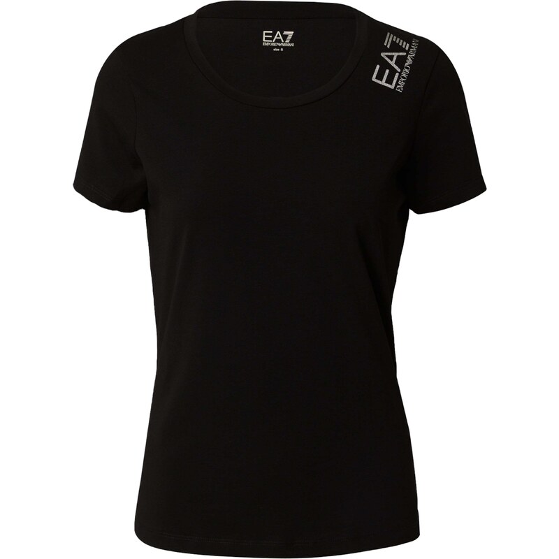 EA7 Emporio Armani Tričko stříbrně šedá / černá