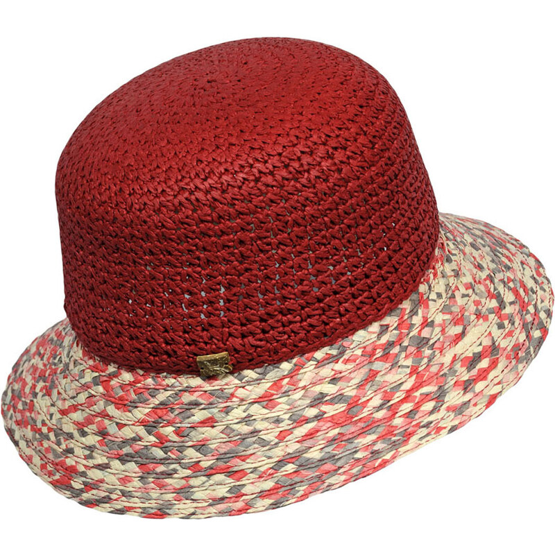 KRUMLOVANKA Letní dámský klobouk červený Ba-30225397-149 vel.58