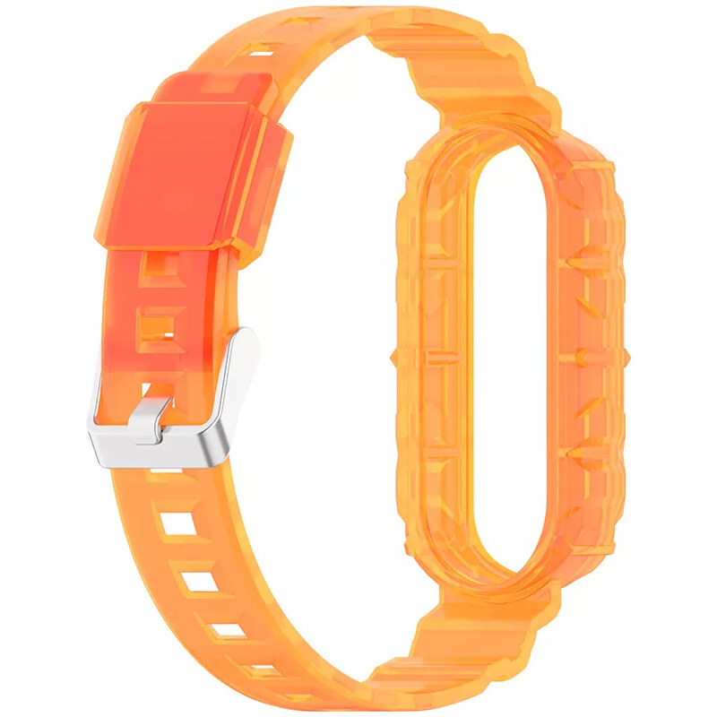 Techsuit Řemínek na hodinky Xiaomi Mi Band 5 / 5 NFC / 6 / 6 NFC / Amazfit Band 5 Oranžová