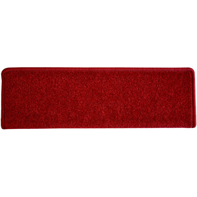 Vopi koberce Nášlapy na schody Eton červený obdélník, samolepící - 24x65 obdélník (rozměr včetně ohybu)