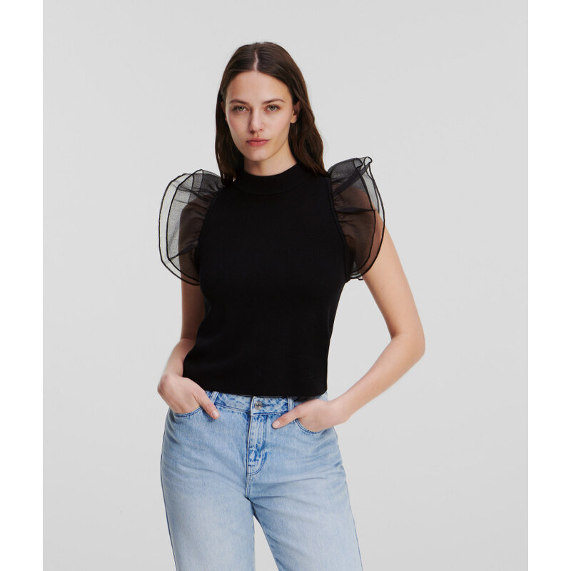 SVETR KARL LAGERFELD PUFF SLEEVE TOP