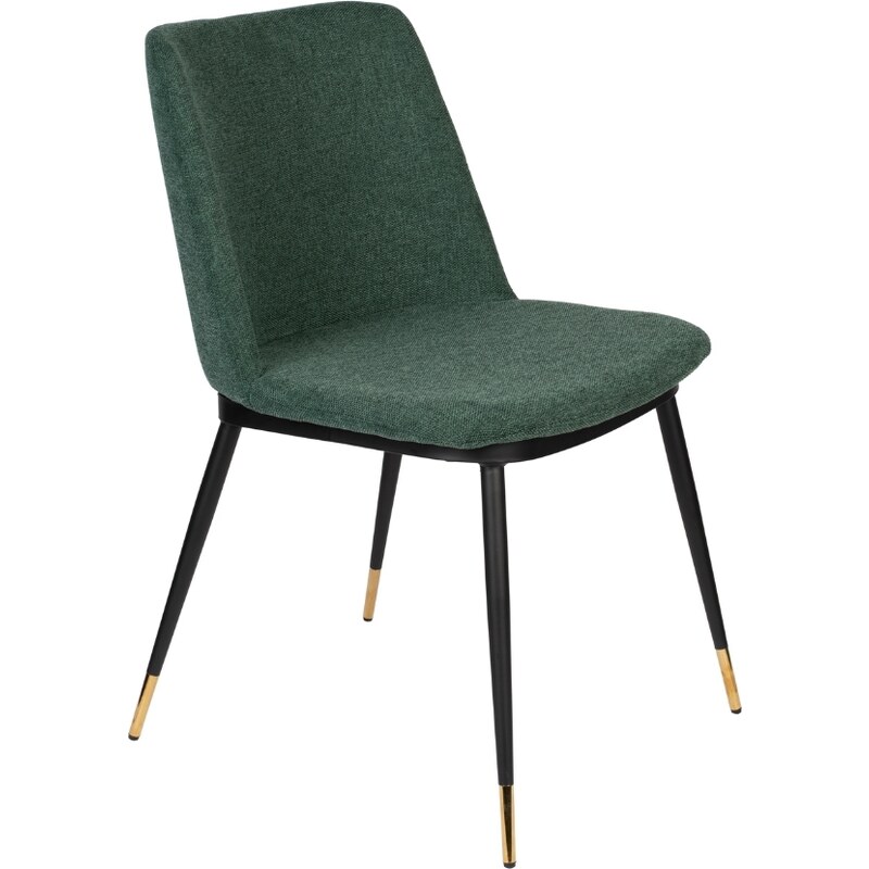 White Label Tmavě zelená látková jídelní židle WLL LIONEL FR