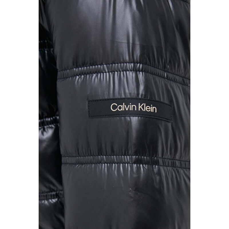 Bunda Calvin Klein dámská, černá barva, zimní