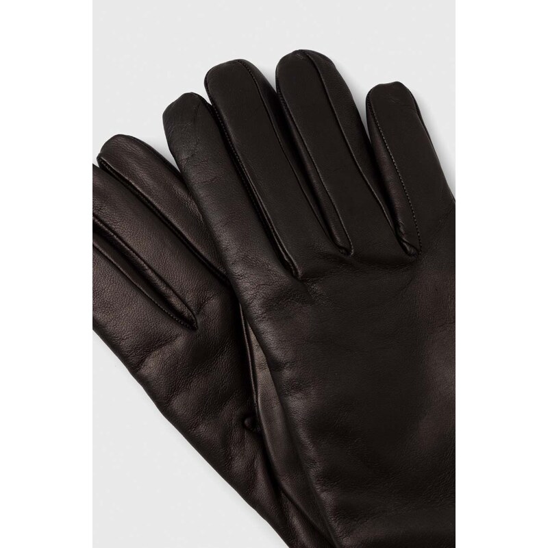 Kožené rukavice Moschino dámské, černá barva