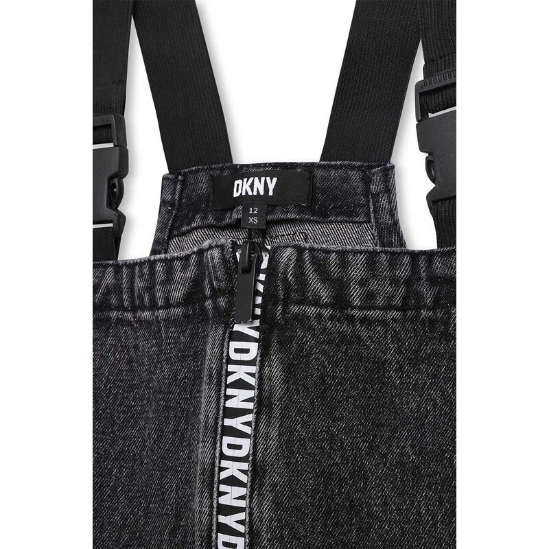 Dětské riflové šaty Dkny černá barva, mini