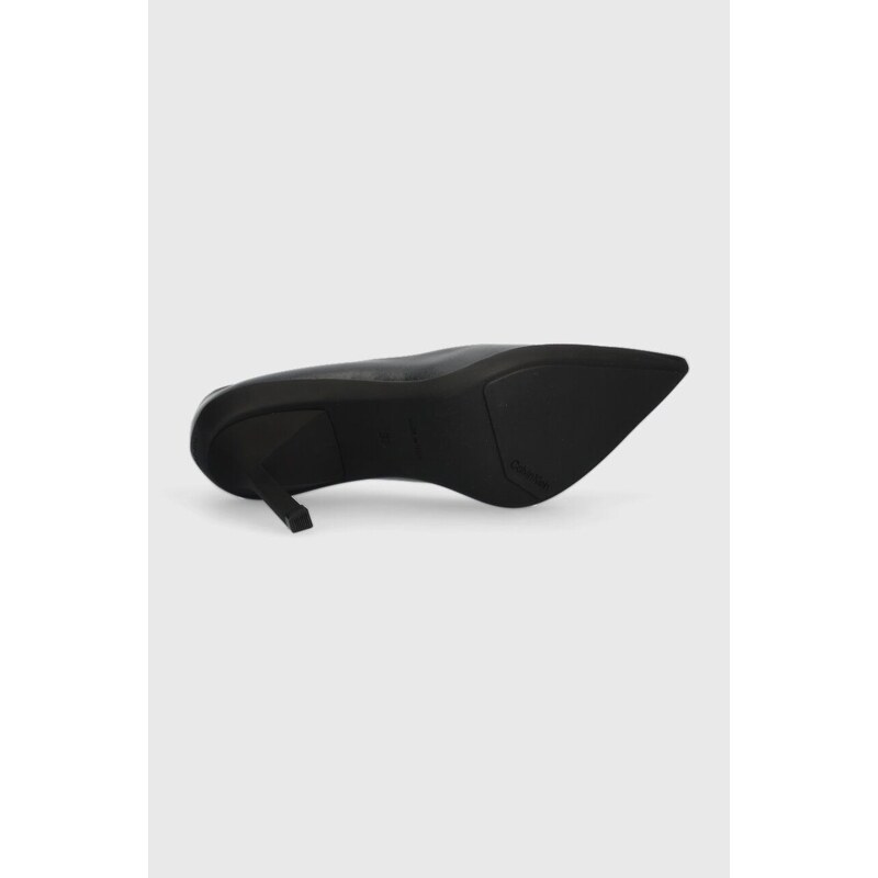 Kožené lodičky Calvin Klein WRAP STIL CLASSIC PUMP 90-PEARL černá barva, HW0HW01734