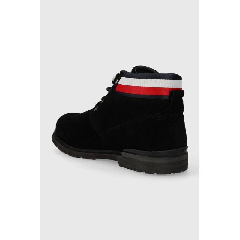 Semišové boty Tommy Hilfiger CORE HILFIGER SUEDE BOOT pánské, černá barva, FM0FM04800