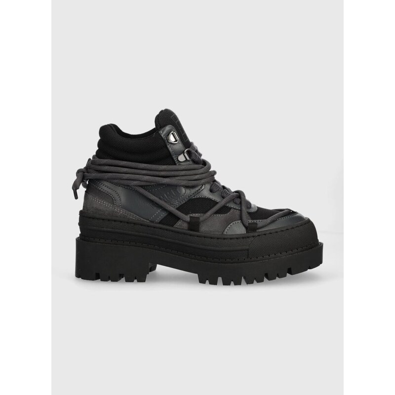 Sneakers boty Tommy Jeans TJW HYBRID BOOT černá barva, EN0EN02338