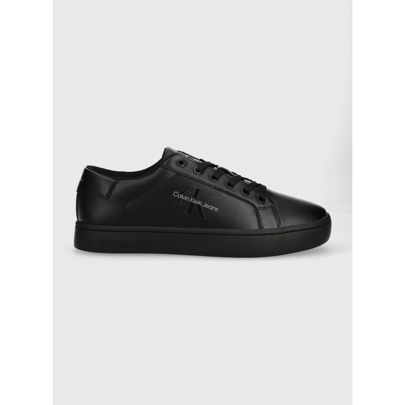 Kožené sneakers boty Calvin Klein Jeans CLASSIC CUPSOLE LACEUP LOW LTH černá barva, YM0YM00491