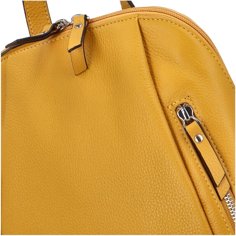 Dámský kožený batůžek žlutý - Katana Devero žlutá