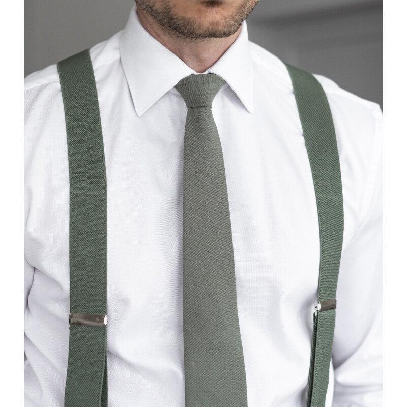 BUBIBUBI Zelená kravata Sage Green
