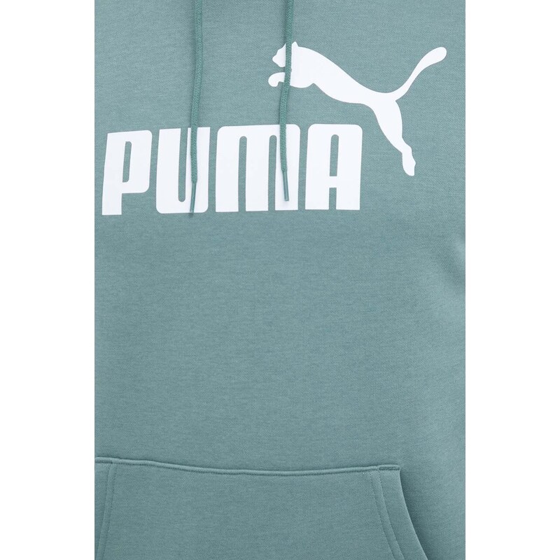 Mikina Puma pánská, zelená barva, s kapucí, s potiskem, 586687