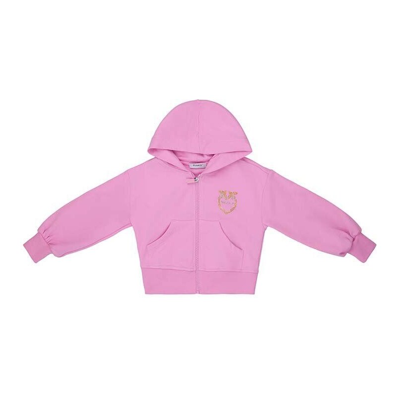 Dětská mikina Pinko Up růžová barva, s kapucí, s aplikací