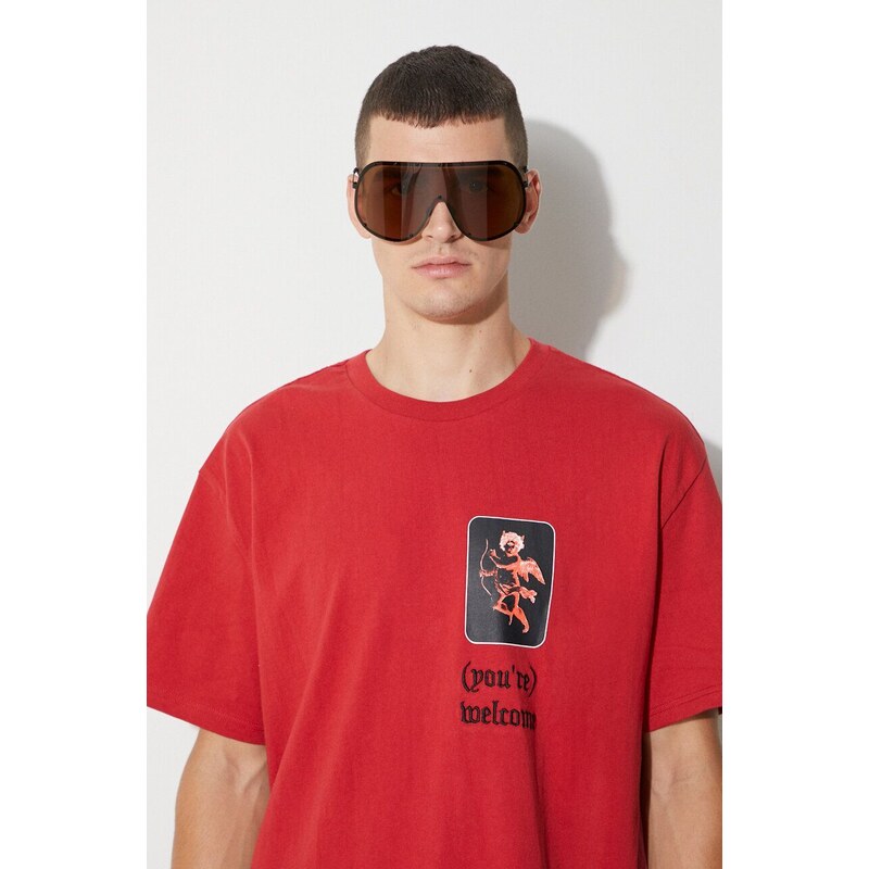 Bavlněné tričko KSUBI červená barva, s potiskem