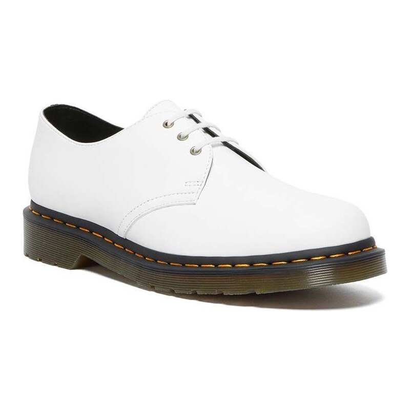 Polobotky Dr. Martens DM27214113 Vegan 1461 dámské, bílá barva, na plochém podpatku