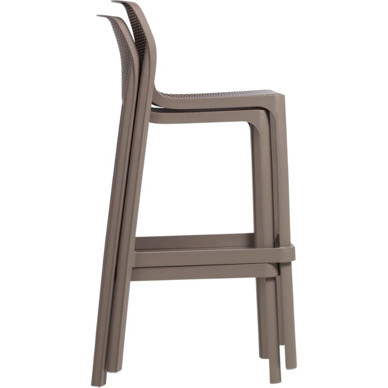 Nardi Antracitově šedá plastová zahradní barová židle Net 76 cm