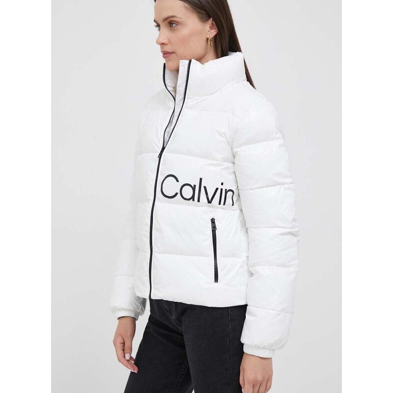 Bunda Calvin Klein Jeans dámská, béžová barva, zimní - GLAMI.cz