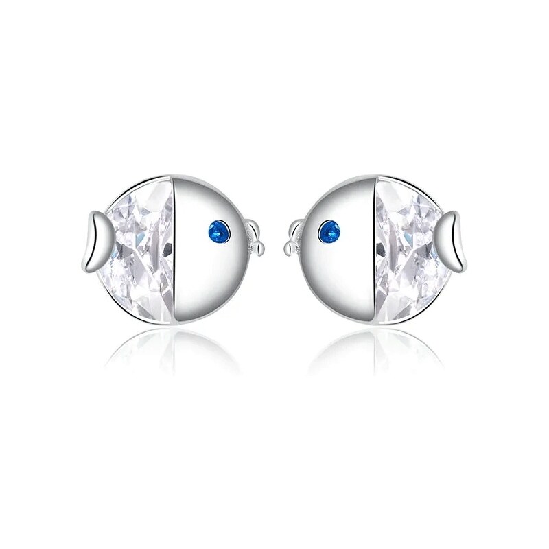 GRACE Silver Jewellery Stříbrné náušnice Rybička - stříbro 925/1000 84405234