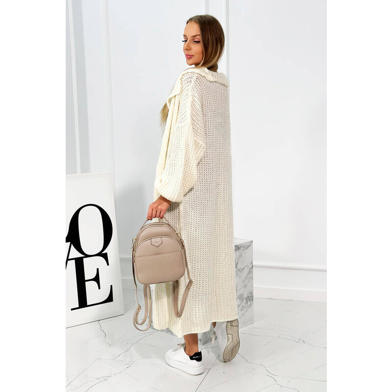 Fashionweek Dámský elegantní Maxi svetr s přídavkem mohéru ve stojáčku K-PL2