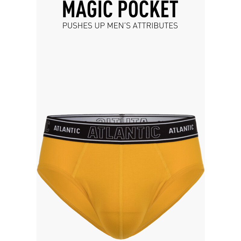 Pánské slipy ATLANTIC Magic Pocket - žluté