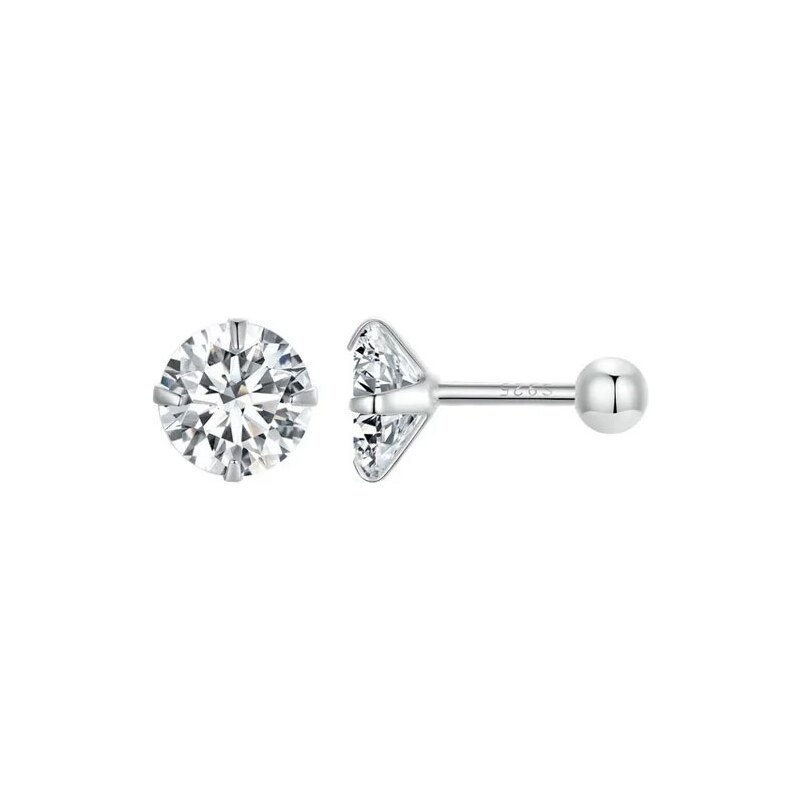 GRACE Silver Jewellery Stříbrné náušnice Helen, šroubek, zirkon 3 mm, 84439559