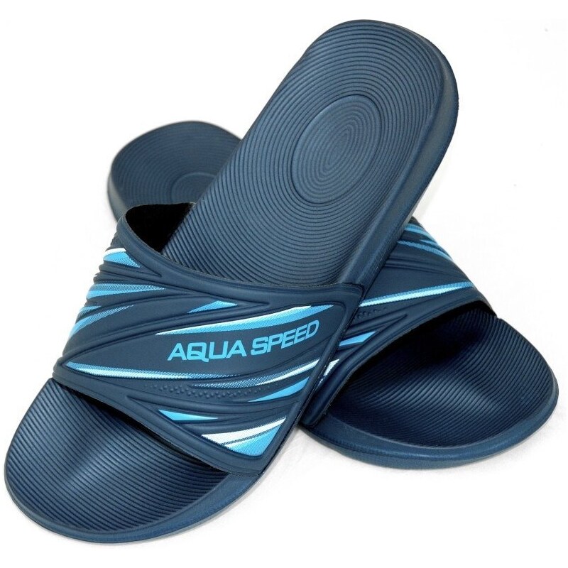 AQUA SPEED Pánské boty do bazénu Idaho Námořnická modrá/modrá vzor 10