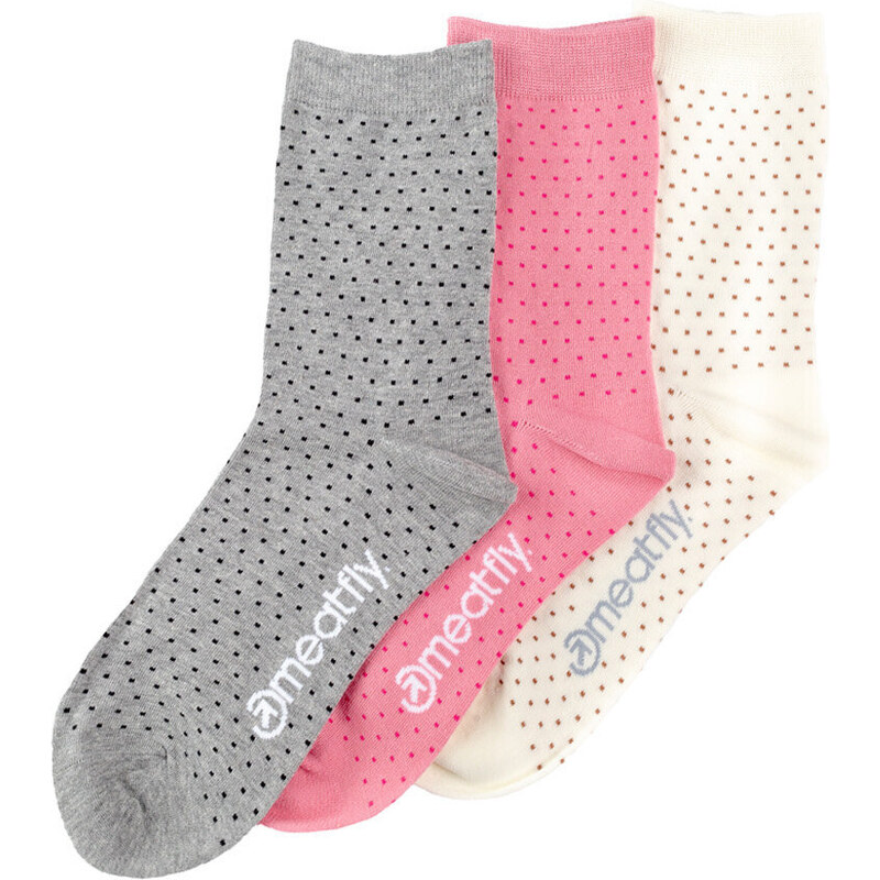 Meatfly ponožky Rainy Dots socks - S19 Triple pack | Mnohobarevná